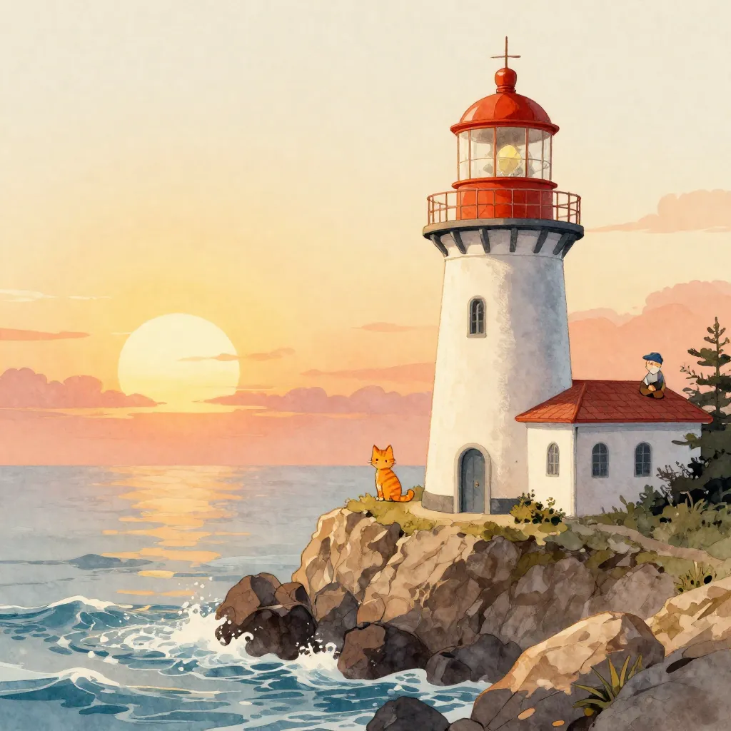 The Lighthouse Cat's Foggy Signal