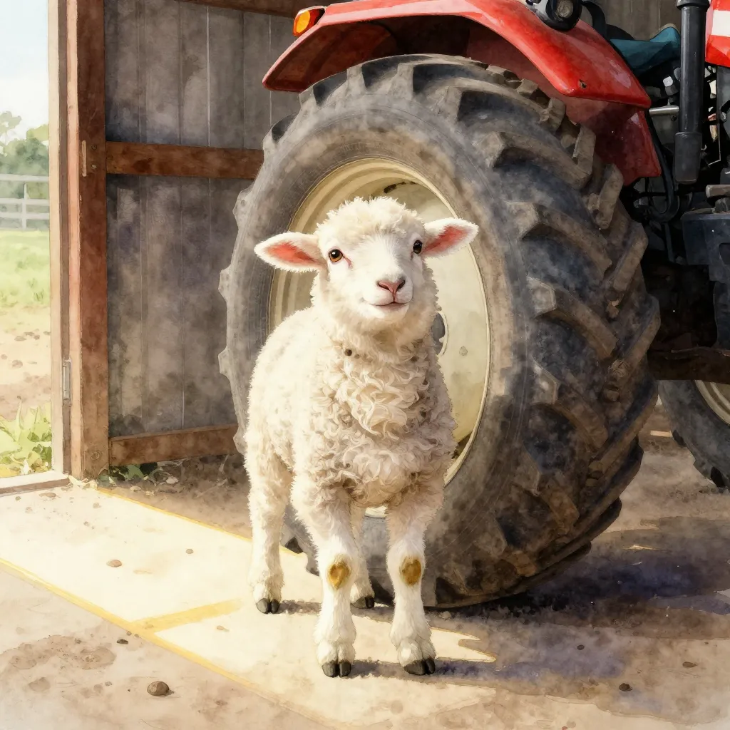 The Grumpy Tractor and the Spring Lamb