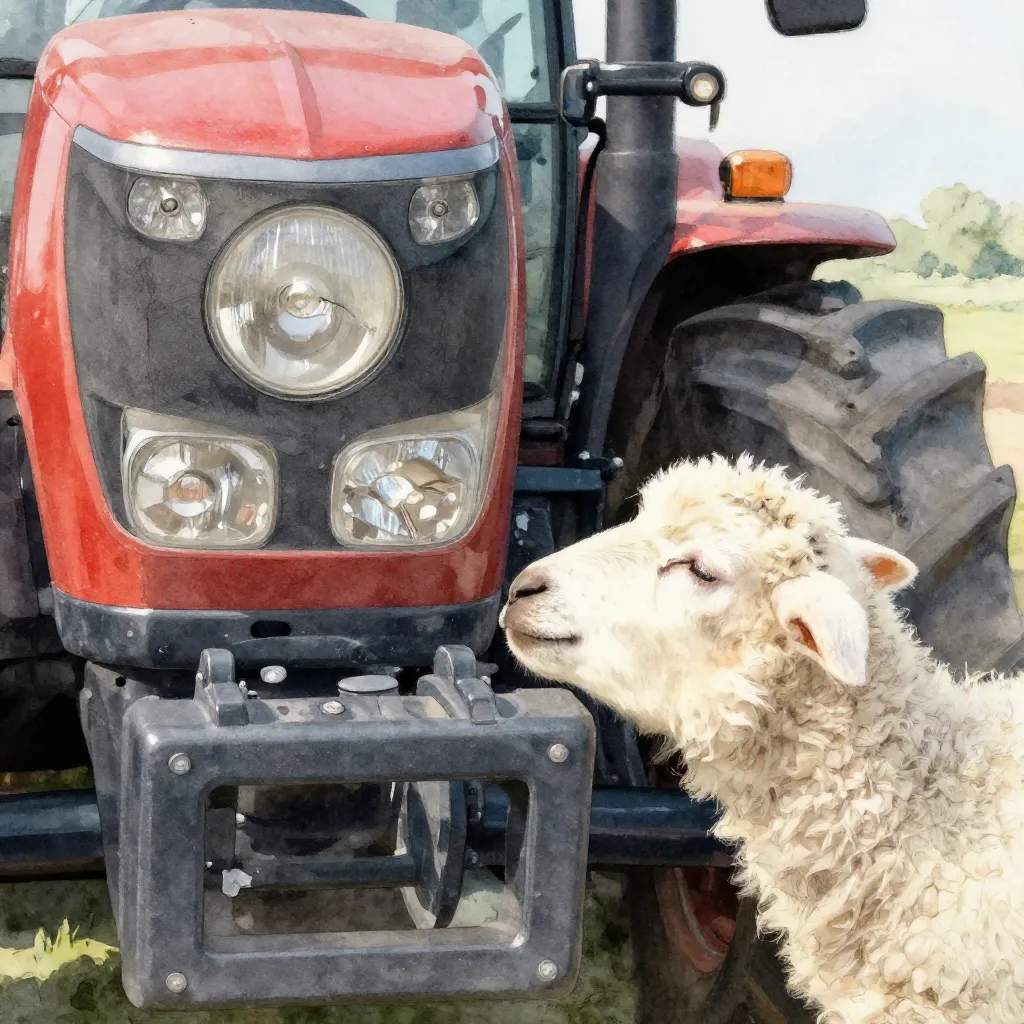 The Grumpy Tractor and the Spring Lamb