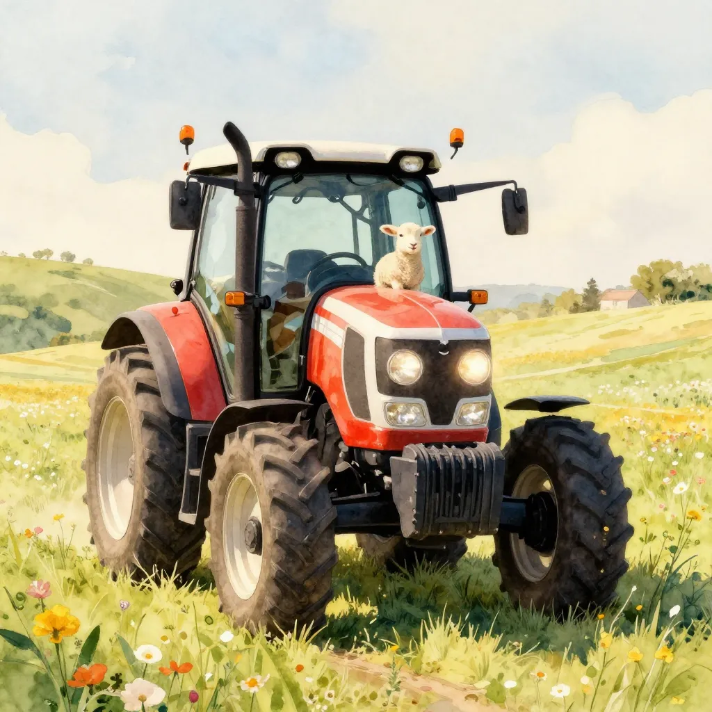 The Grumpy Tractor and the Spring Lamb